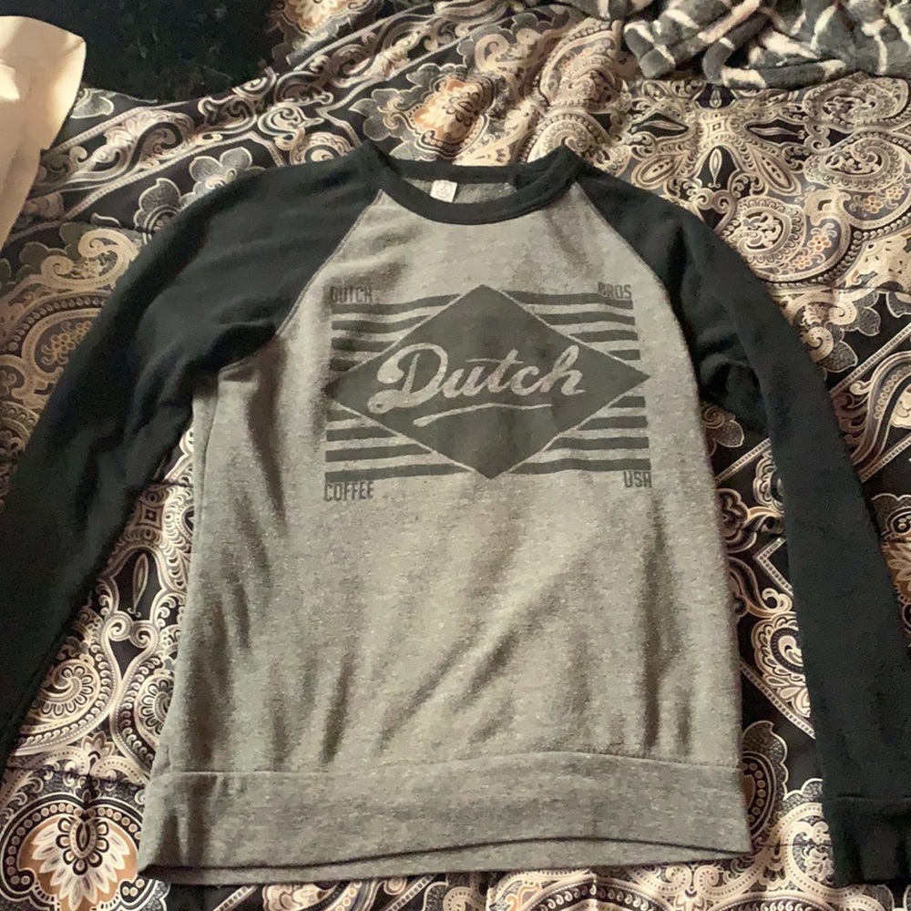 Baseball style Dutch Bros crew neck hoodie